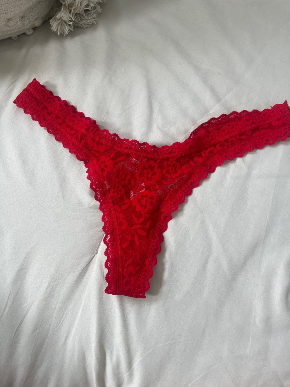 Victoria's Secret Red Lace Thong Panty